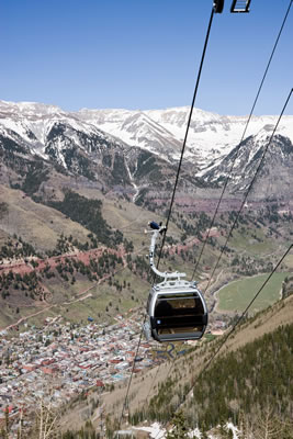 Gondola over Telluride town