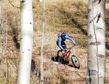 Man mountain biking in Telluride